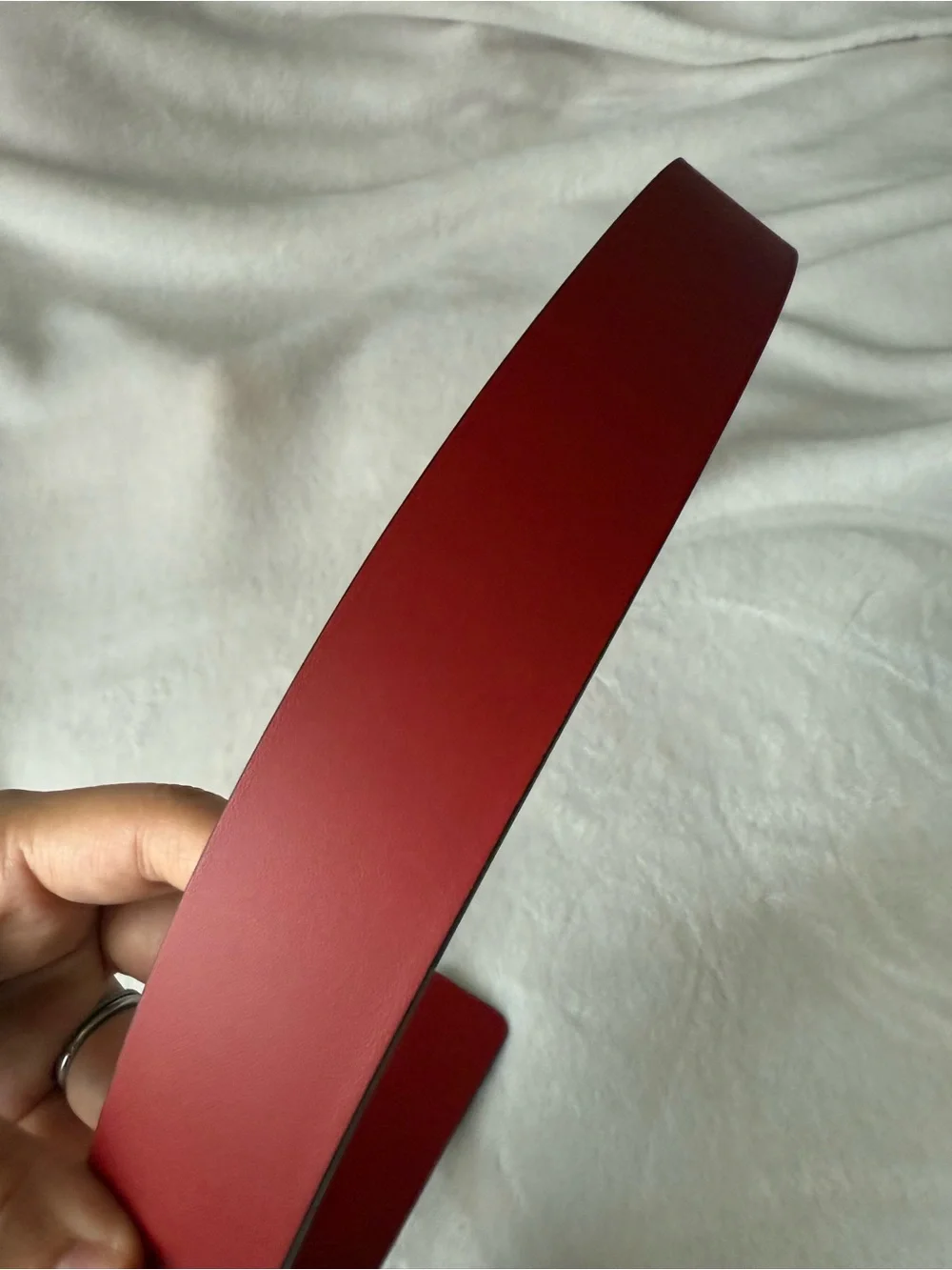 Gucci Red Leather Interlocking G Belt 85